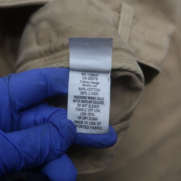 Nili Lotan Womens Luna Pants Size 10 Beige Drop Crotch Linen Blend Trousers - Picture 7 of 13